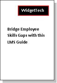 White paper title promising a benefit: Bridge Employee Skills Gaps with this LMS Guide